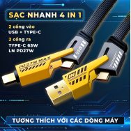 Cáp sạc vàng 4in1 4 đầu Sendem M84