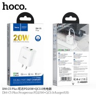 Cóc sạc nhanh HOCO 2 cổng ( USB - TypeC ) DMC5 Plus