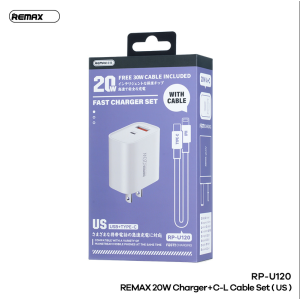 Bộ sạc 20w Remax U120 cổng typec ra iphone hộp xanh dương ( full vat )
