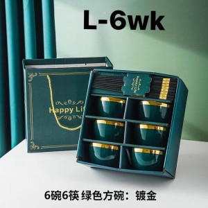 Bộ 6 đũa + 6 chén Happy Life - Xanh Ngọc ( T20 )