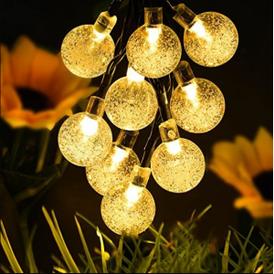 Đèn chớp nháy dây đen 10m - bọt biển Bi Tròn Vàng ( T300 )