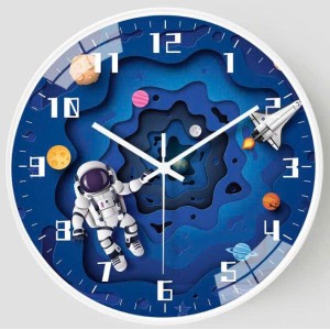 Đồng hồ treo tường họa tiết Hoa Sen, Phi Thuyền 38cm