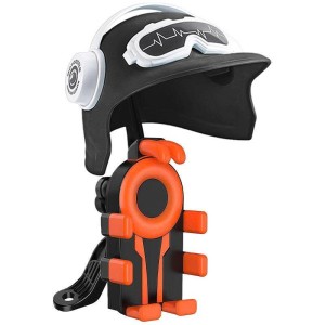 Giá đỡ kẹp xe máy grab chân kim loại, kẹp nhựa màu cam Mã 1006B có nón ( T50, Full vat )