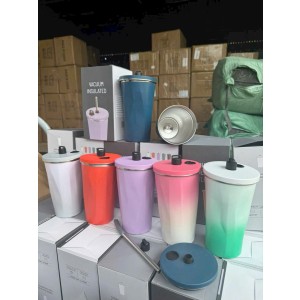 Ly coffee kèm ống hút Vacuum Insulated  ( T60, có vat )