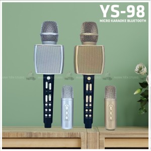 Mic karaoke YS98 cầm tay kèm micro phụ để hát song ca