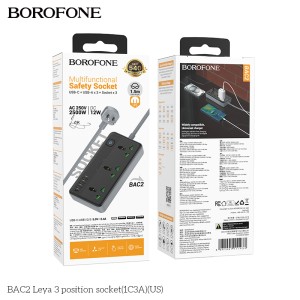 Ổ điện Borofone BAC2 AC250V/DC20W dài 1.5m