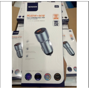 Cóc sạc xe hơi SENDEM 2 cổng PD20W+66W D15