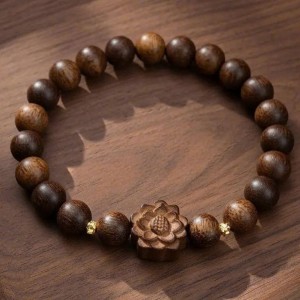 Vòng trầm đeo tay hoa sen kèm hộp gấm trend 2025