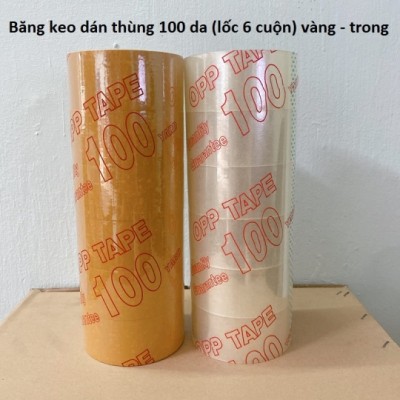 Băng keo 100 yard TRONG ( Lốc 6 cái )