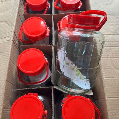 Bình thuỷ tinh nắp đỏ để ngâm rượu, thuốc - loại 8 Lít (T6 )