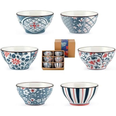 Set Bộ 6 chén Sứ hoa văn Xanh NHẬT