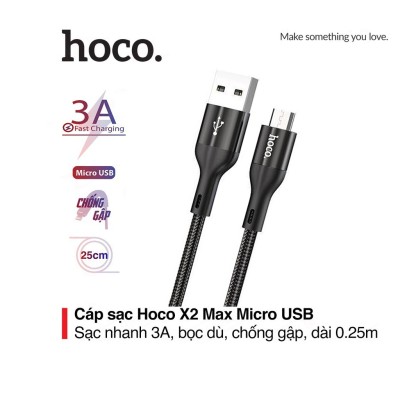 Cáp sạc Hoco X2 MAX - ngắn 25cm cổng Micro Samsung