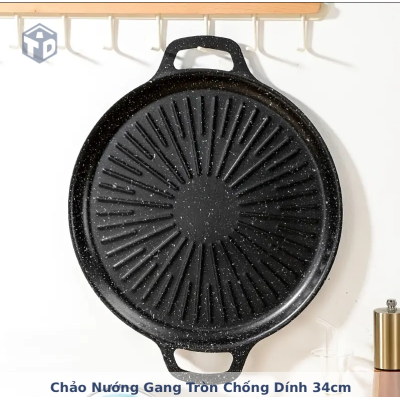Chảo gang nướng chống dính 34cm