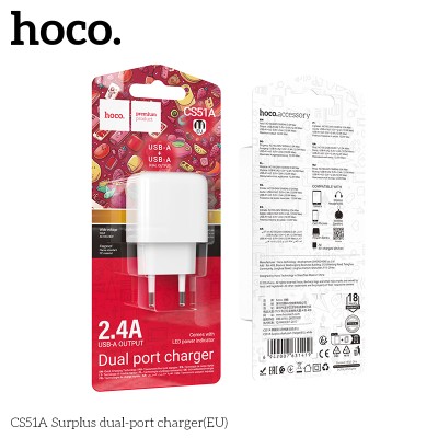 Cóc sạc HOCO CS51A 2 cổng usb