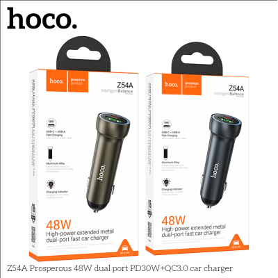 Cóc sạc nhanh ô tô xe hơi HOCO báo đèn Z54a-48W