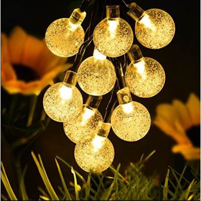 Đèn chớp nháy dây đen 10m - bọt biển Bi Tròn Vàng ( T300 )