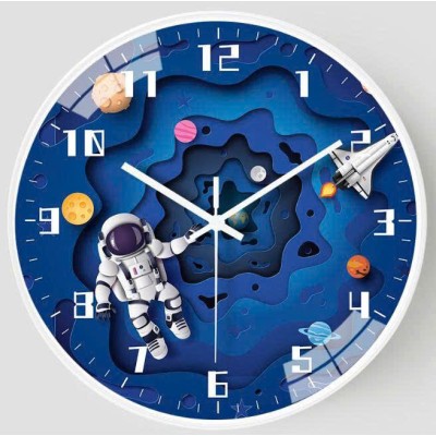 Đồng hồ treo tường họa tiết Hoa Sen, Phi Thuyền 38cm