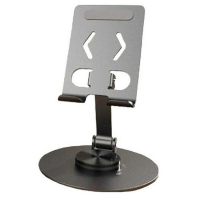 Giá đỡ inox điện thoại xoay 360 mã 027 ( đế tròn, mặt chữ D, mũi tên, vỏ trắng )
