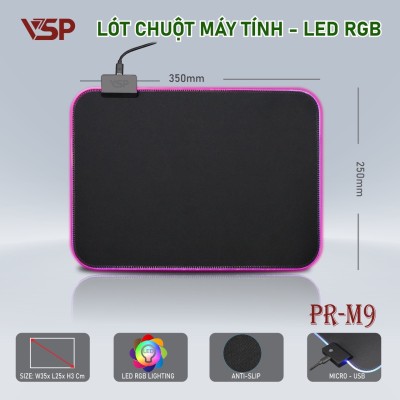 Lót chuột pad PR M9 250x350x3mm có led