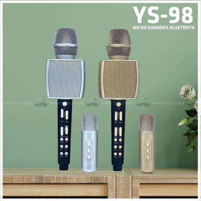 Mic karaoke YS98 cầm tay kèm micro phụ để hát song ca