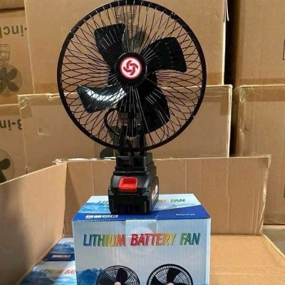 Quạt sạc tích điện pin 10 cell 48V Lớn - lồng nhựa cánh nhựa ( T18 )