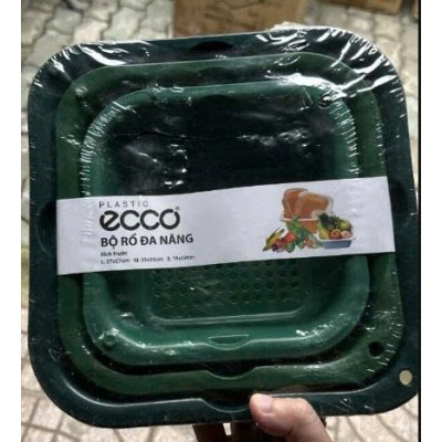 Bộ 3 rổ kèm kèm 3 chậu ECCO ( 3 size )