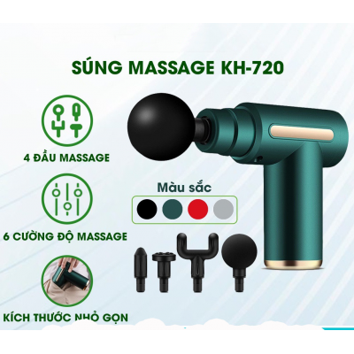 Súng massage Gun 30w - Nút Bấm lõi đồng KO logo Mã 720