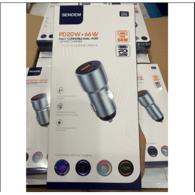 Cóc sạc xe hơi SENDEM 2 cổng PD20W+66W D15