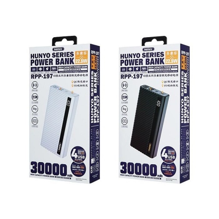 Pin dự phòng chính hãng 30000mah Remax RPP-197