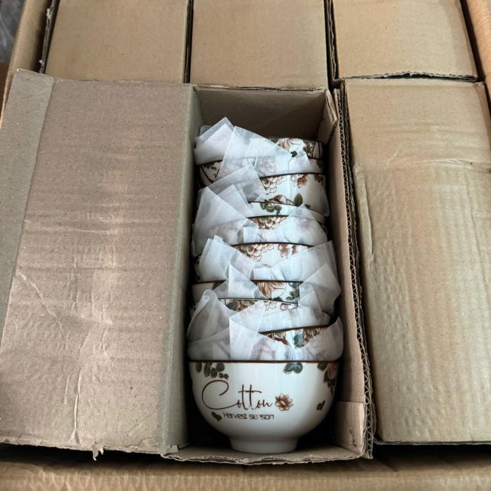 Bộ 10 chén 4D Hoa bông gòn A10 ( T12 )