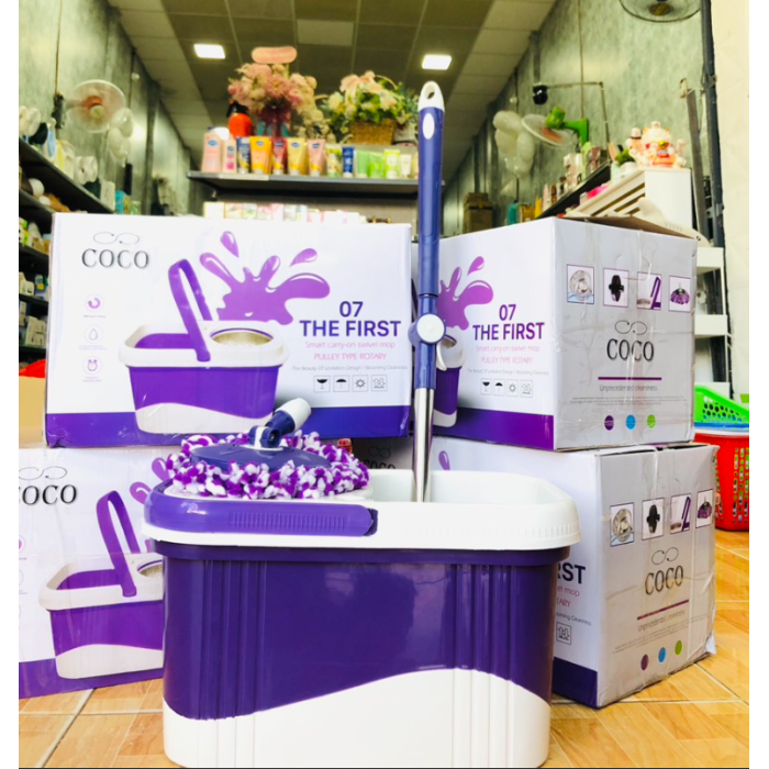 Bộ lau nhà kèm thùng Coco lồng nhựa
