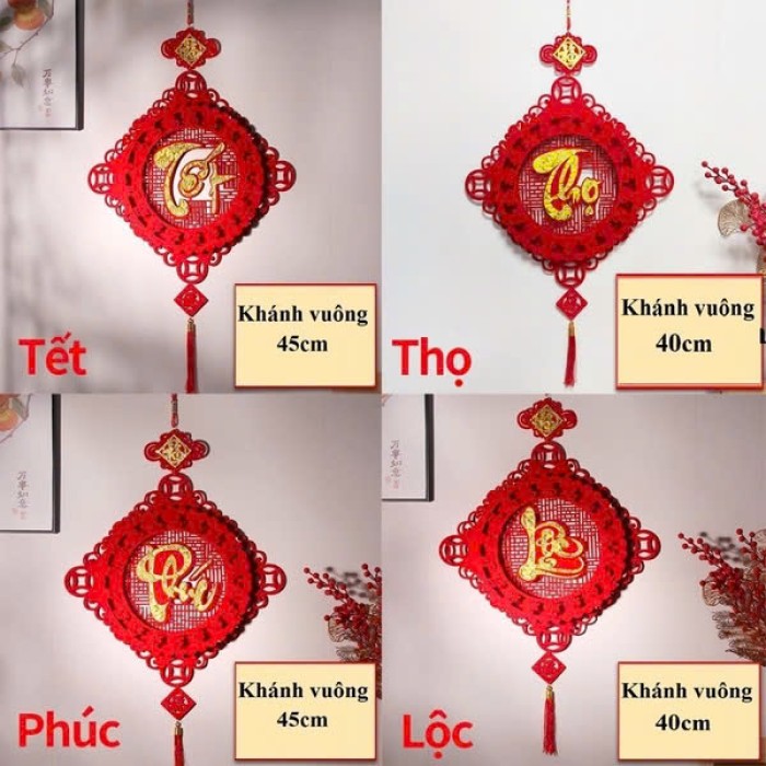 Liễn nhung chữ TẾT - PHÚC - LỘC - THỌ