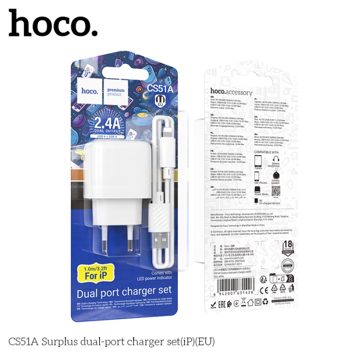 Bộ sạc HOCO CS51A Iphone