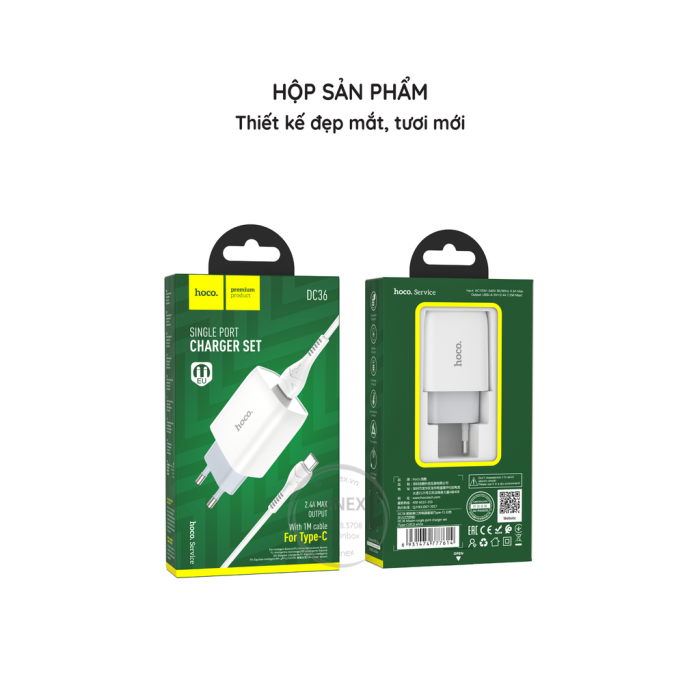 Bộ sạc Hoco DC36 cổng typec