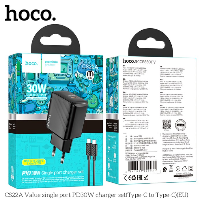 Bộ sạc 30w HOCO CS22A typeC ra iphone