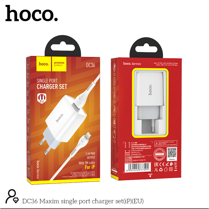 Bộ sạc Hoco DC36 cổng iphone