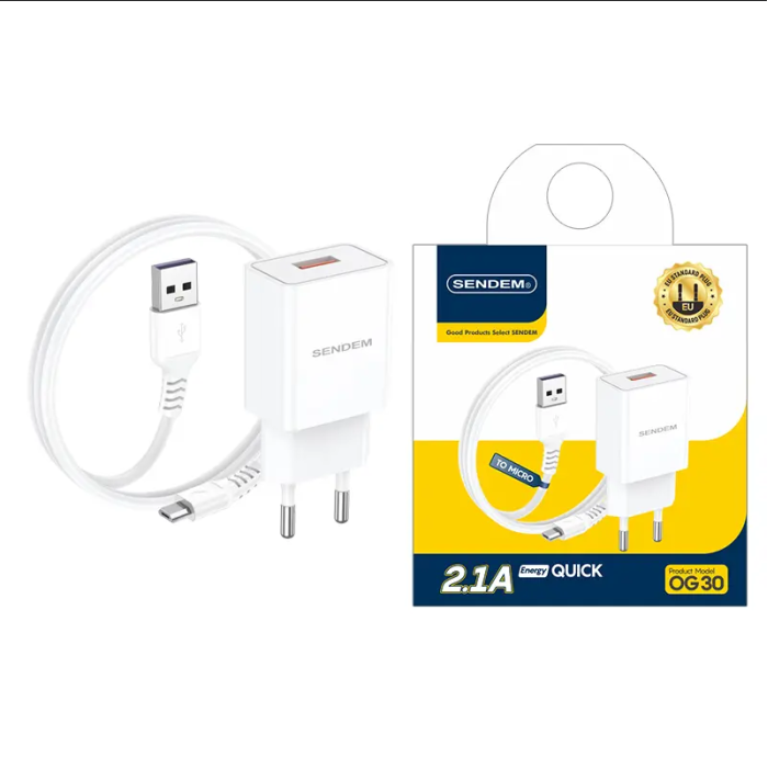 Bộ sạc Sendem OG30 cổng usb ra micro ss