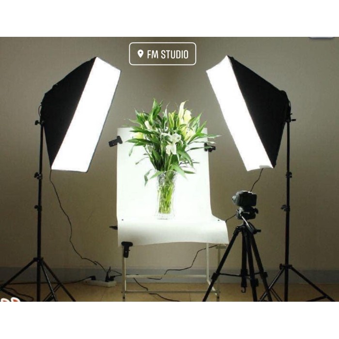 Bộ chân kèm đèn SOFTBOX livestream 150w