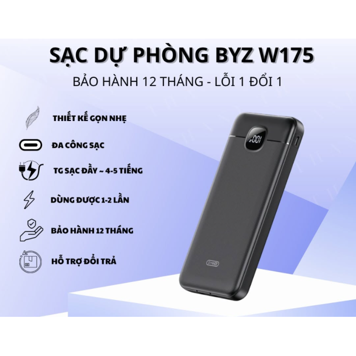 Pin sạc dự phòng BYZ 10.000MAH W175