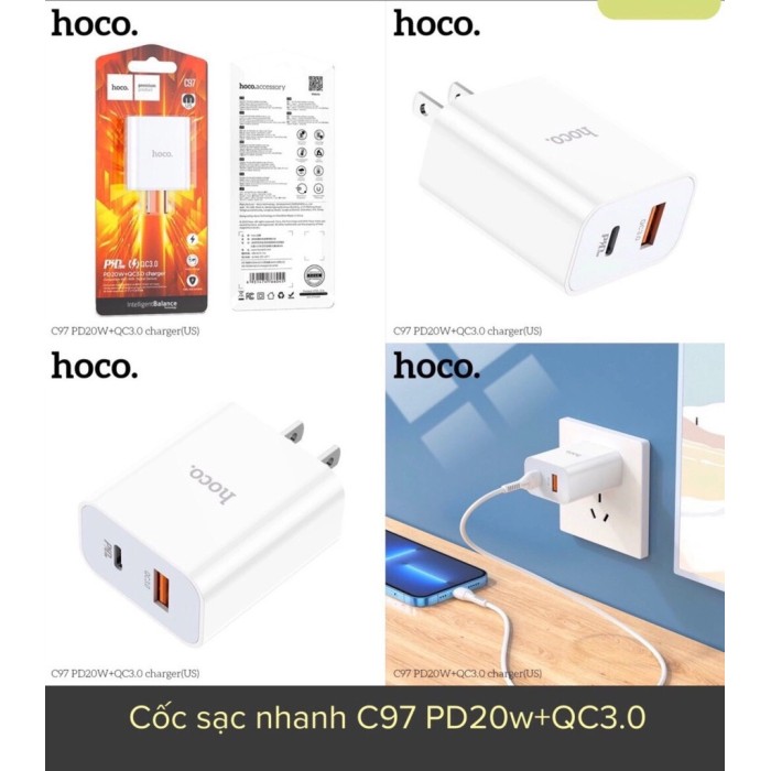 Cóc sạc Hoco C97 20W sạc nhanh