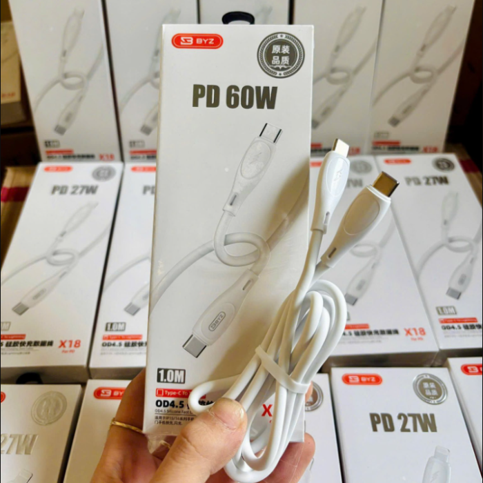 Cáp sạc BYZ 60w X18 typec to typec