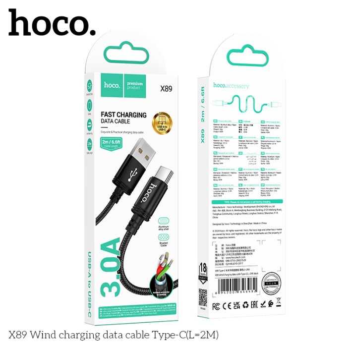 Cáp sạc Hoco X89 cổng Typec - dài 2m