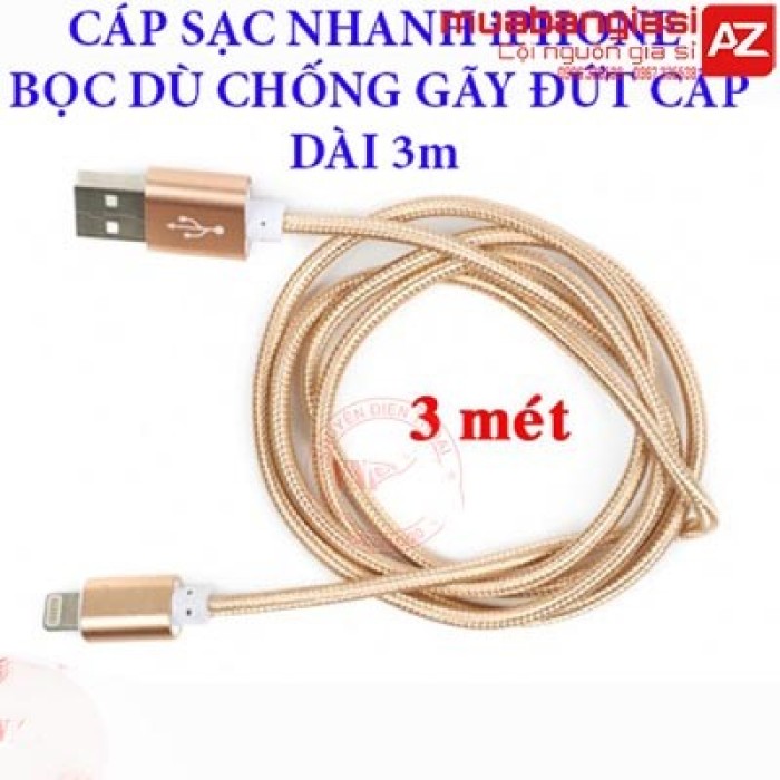 Cáp dây DÙ DÀI 3M IPhone