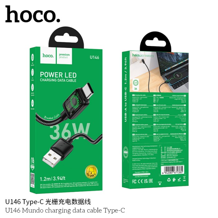 Cáp sạc Hoco U146 usb ra TypeC