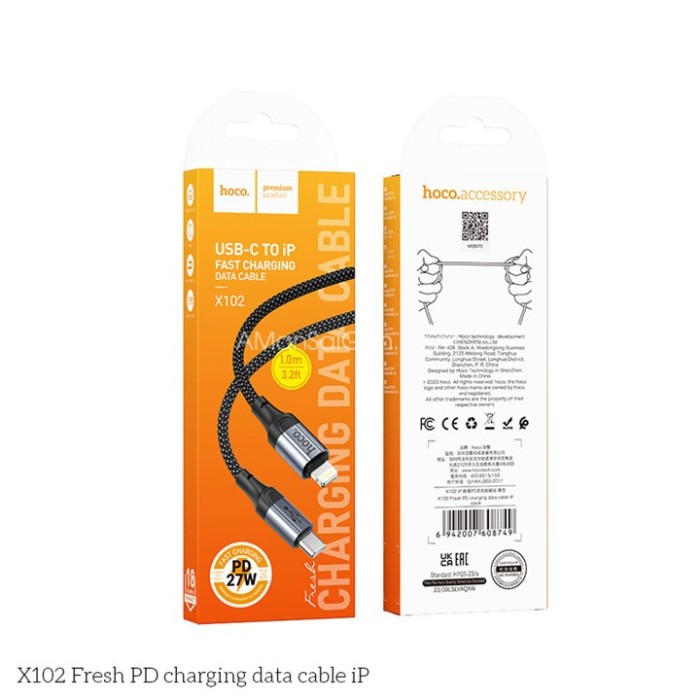 Cáp sạc 27w Hoco X102 cổng Typec ra Iphone