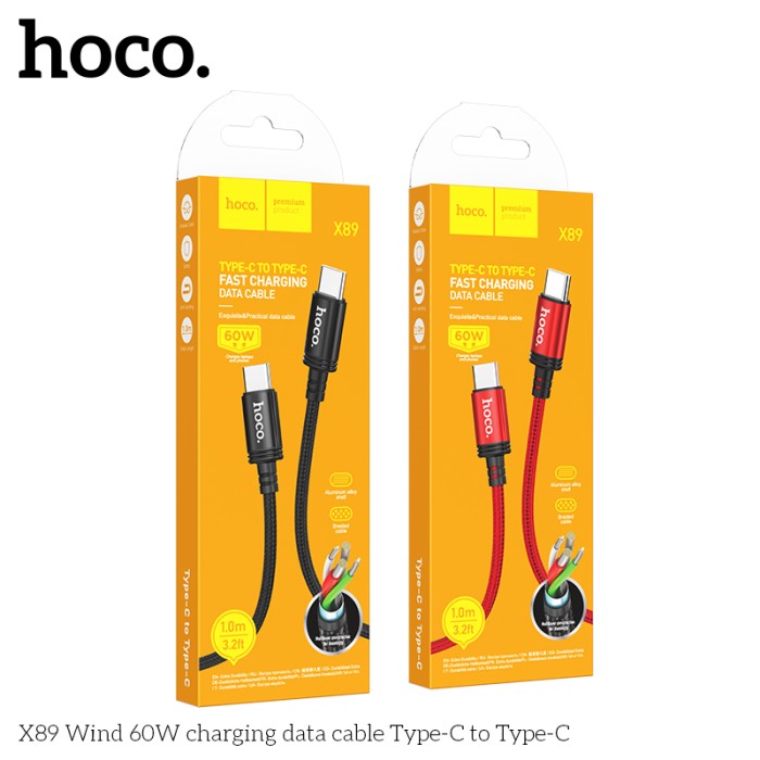 Cáp sạc Hoco X89 đầu TypeC - ra TypeC