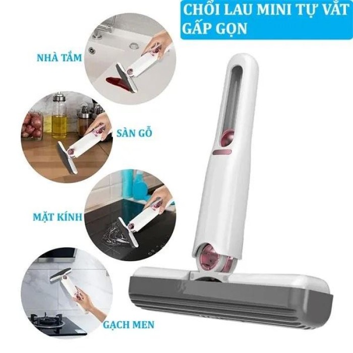 Cây lau nhà / lau kính tự vắt mini