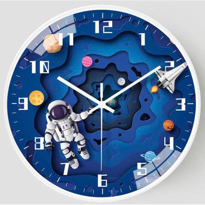 Đồng hồ treo tường họa tiết Hoa Sen, Phi Thuyền 38cm