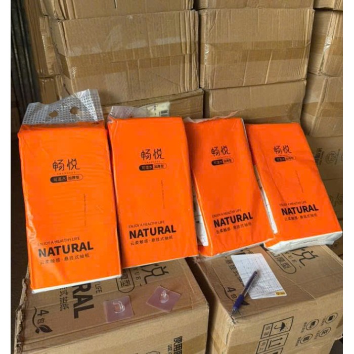 Giấy RÚT treo tường gấu trúc Sipao loại Natural ( Thùng 4 bịch )