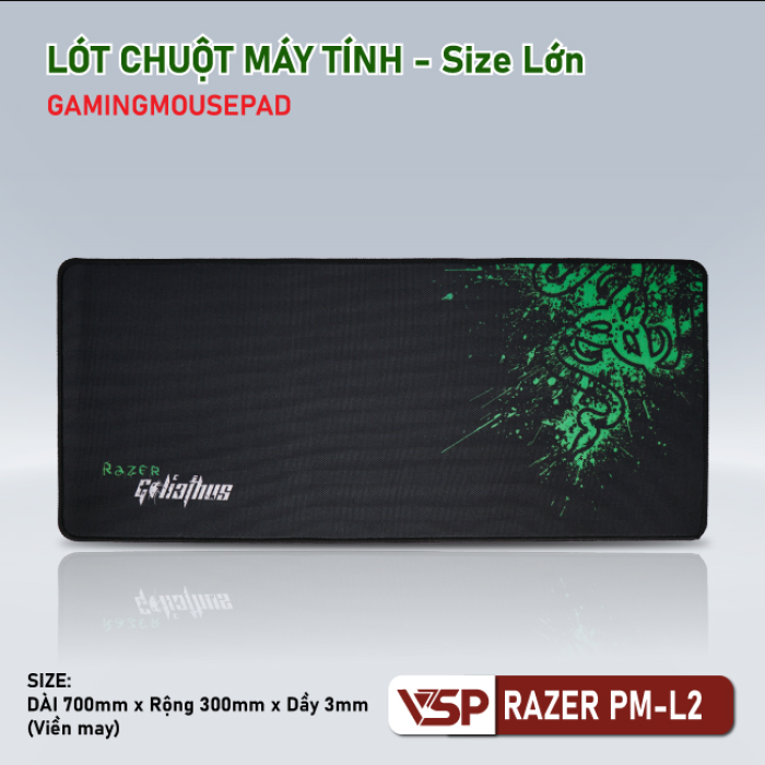 Lót chuột pad 300*700*2mm Razer xanh lá ( T100 , Full VAT )